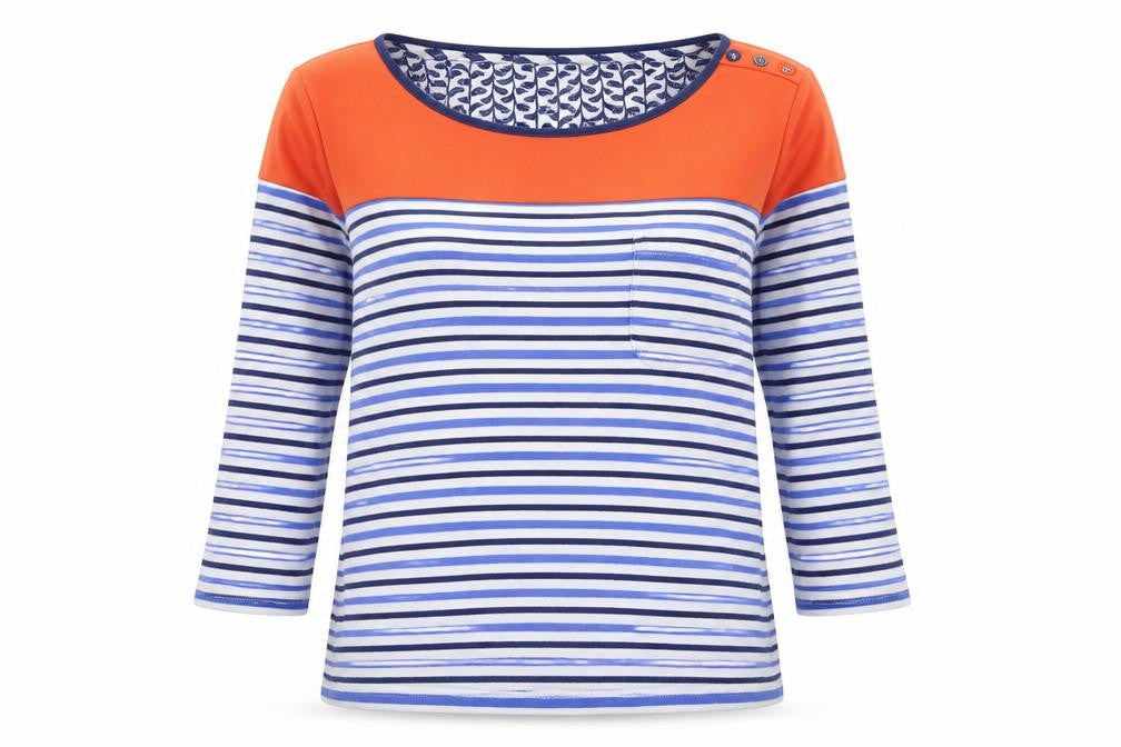 Per Una Womens Multicoloured Striped 100% Cotton Pullover Sweatshirt Size 14  Pullover