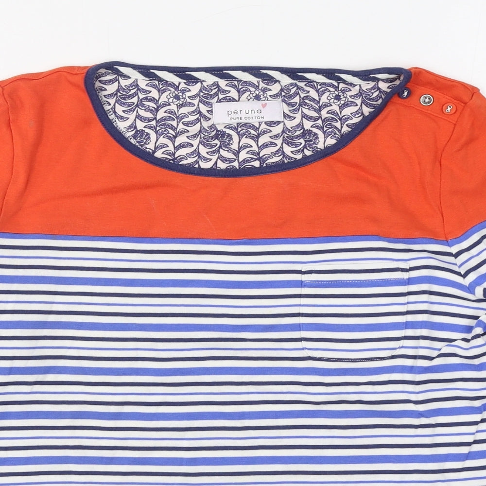 Per Una Womens Multicoloured Striped 100% Cotton Pullover Sweatshirt Size 14  Pullover