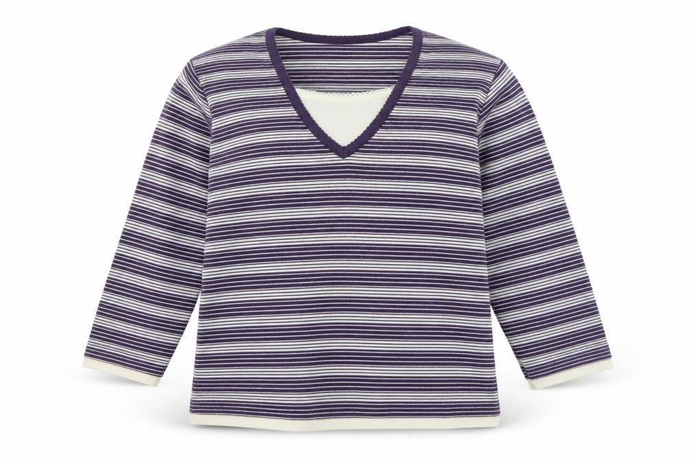 First Womens Blue Striped Polyester Pullover Sweatshirt Size L  Pullover