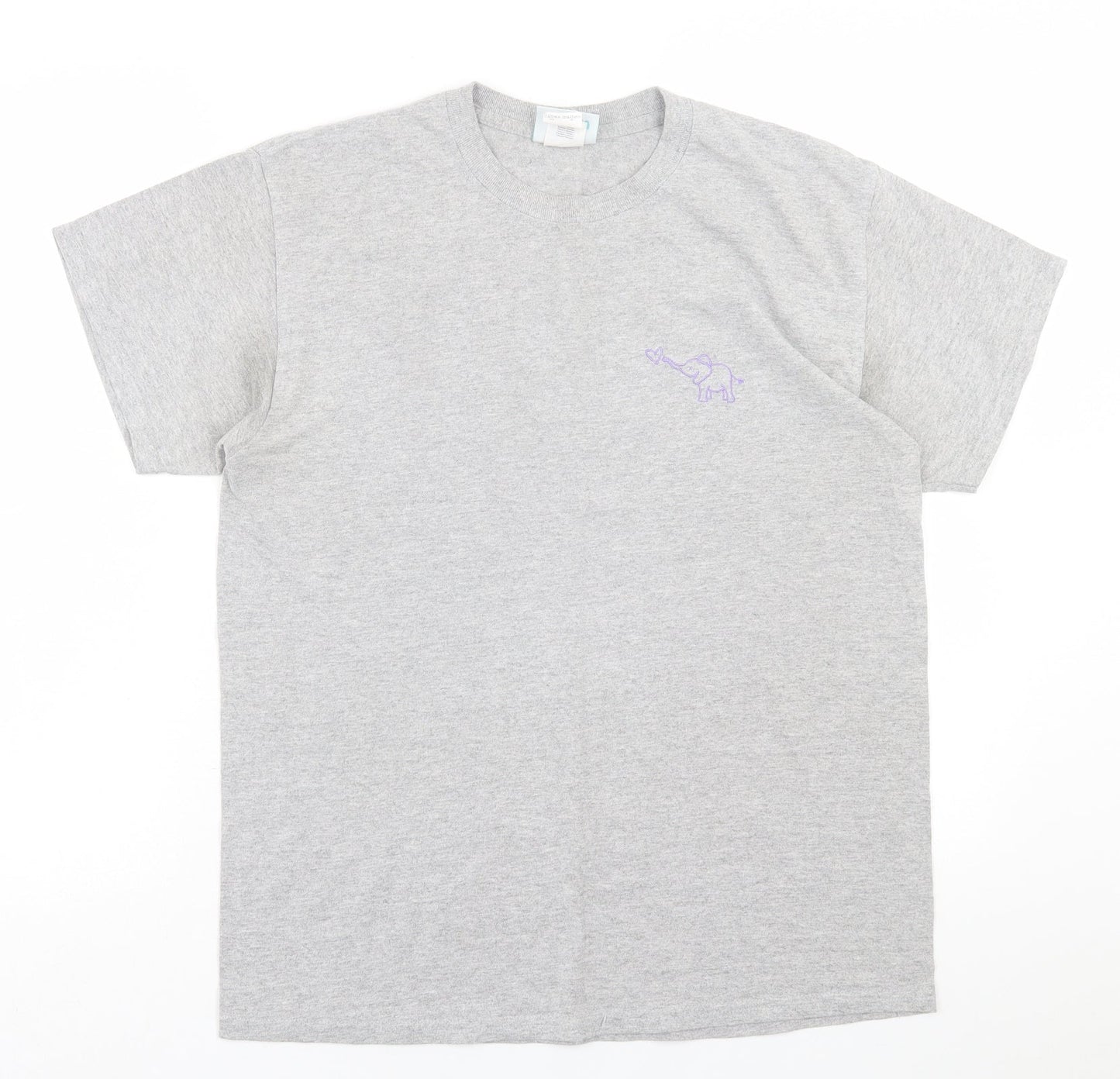 Emma Warren Womens Grey  Cotton Basic T-Shirt Size M Crew Neck