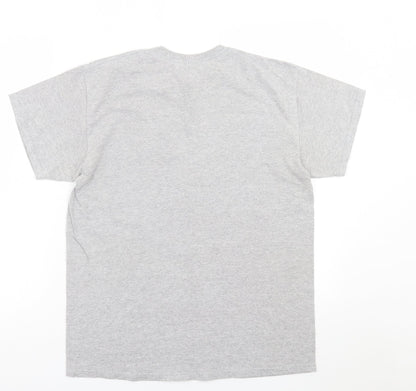 Emma Warren Womens Grey  Cotton Basic T-Shirt Size M Crew Neck