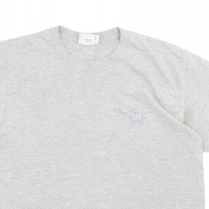 Emma Warren Womens Grey  Cotton Basic T-Shirt Size M Crew Neck