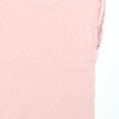 Marks & Spencer Girls Pink  Cotton Basic T-Shirt Size 11-12 Years Crew Neck Pullover