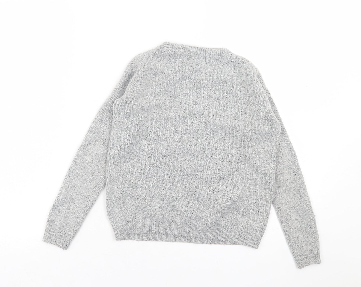 Atmosphere Womens Grey Crew Neck Geometric Acrylic Pullover Jumper Size 6