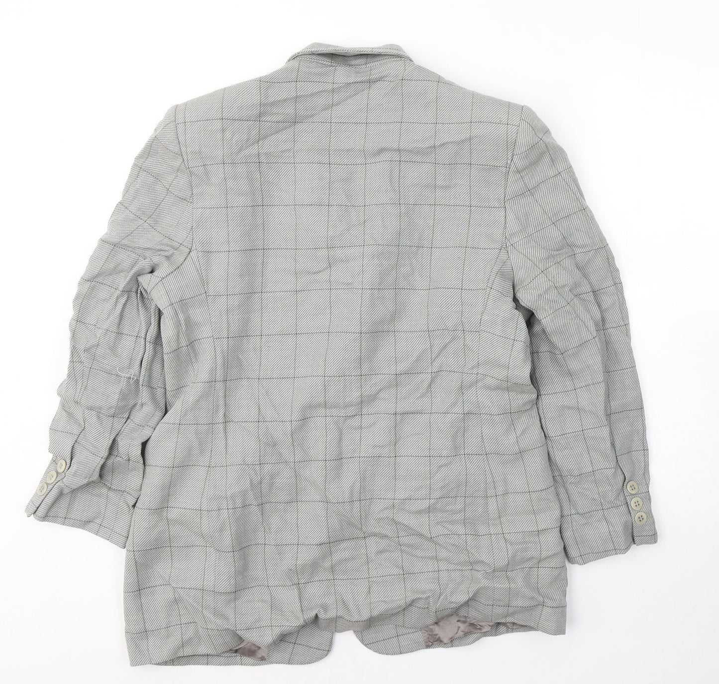 Marks and Spencer Womens Grey Geometric Wool Jacket Blazer Size 16