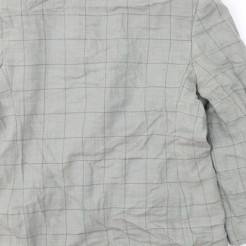 Marks and Spencer Womens Grey Geometric Wool Jacket Blazer Size 16