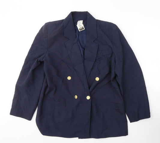 Citilities Womens Blue  Polyester Jacket Suit Jacket Size 14