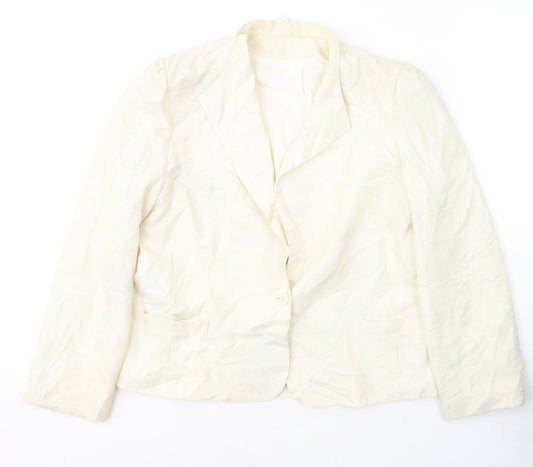 Littlewoods Womens Ivory  Polyester Jacket Suit Jacket Size 16