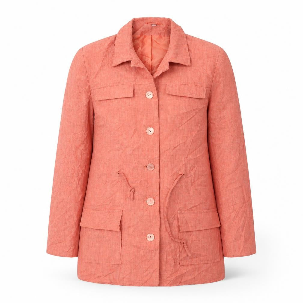 Gianfranco Corneli Womens Orange   Jacket Blazer Size 12  Button