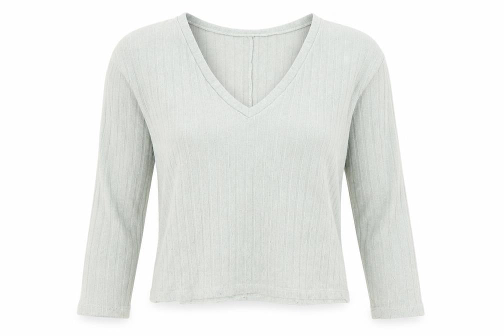 Zara Womens Green  Polyester Jersey T-Shirt Size S V-Neck