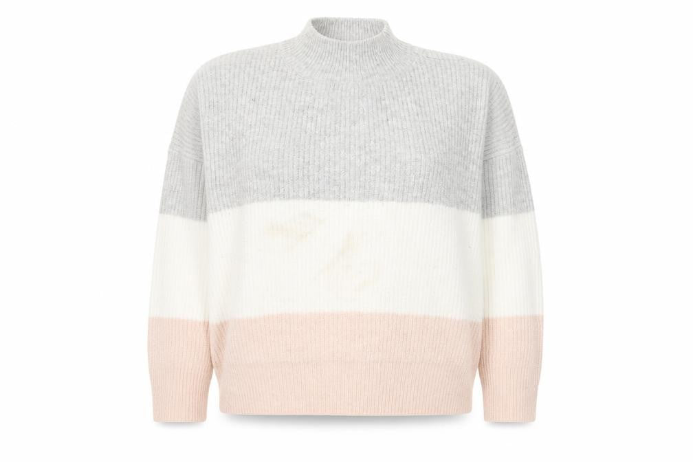 Primark Womens Multicoloured High Neck Striped Acrylic Pullover Jumper Size 14