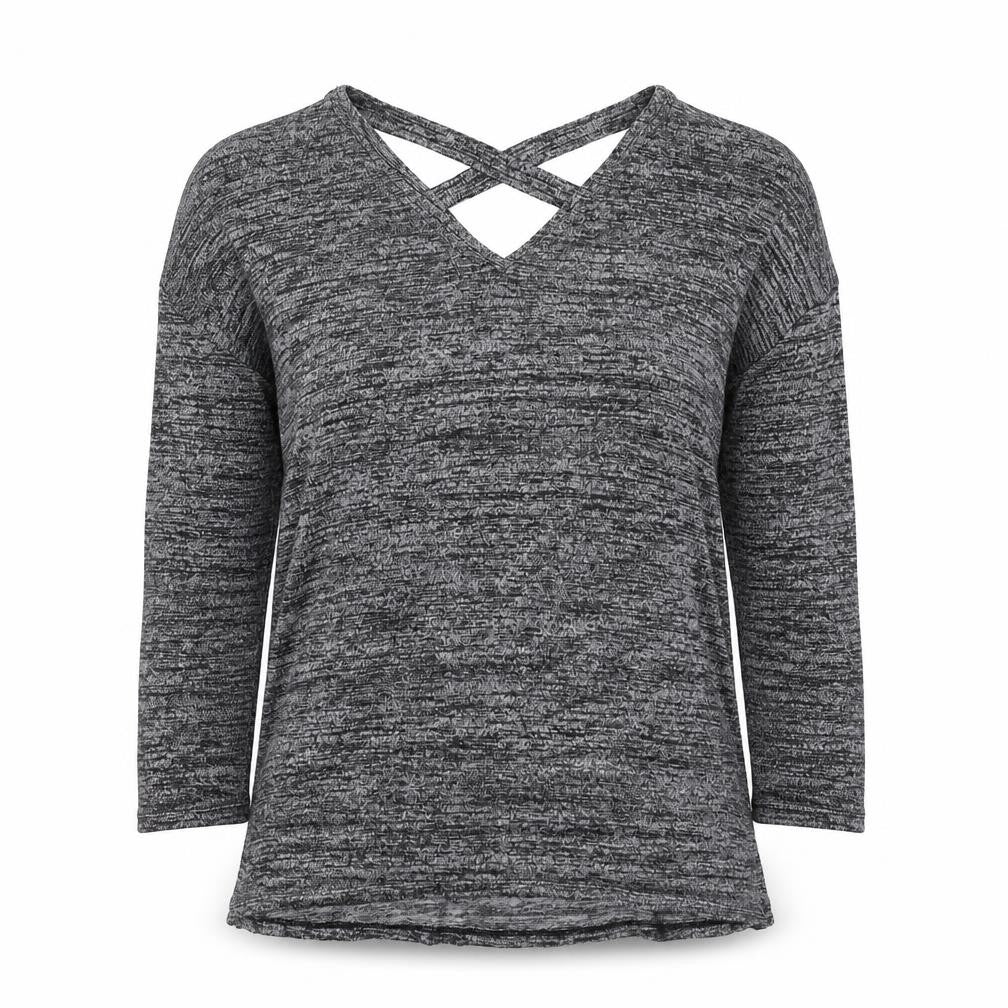 F&F Womens Grey V-Neck  Viscose Pullover Jumper Size 12