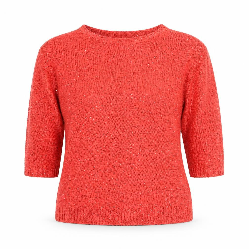 F&F Womens Red Round Neck  Acrylic Pullover Jumper Size M