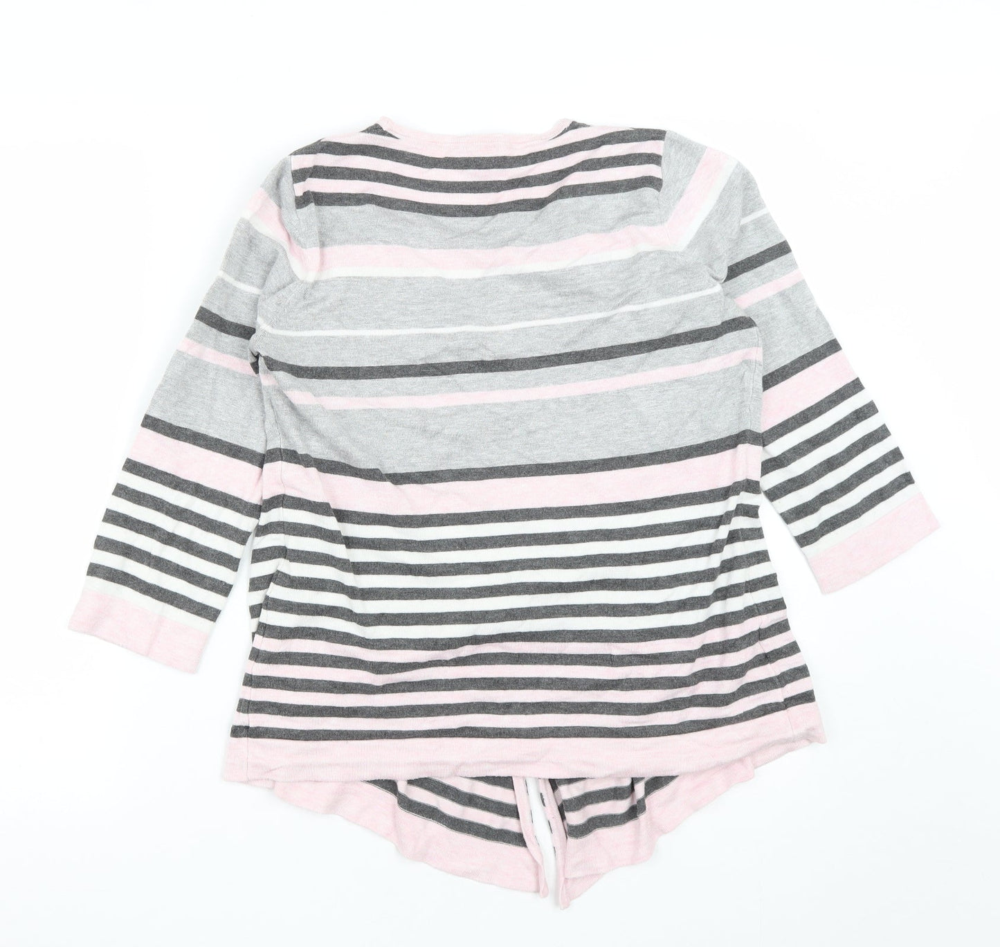 CC Womens Pink Round Neck Striped Viscose Pullover Jumper Size S