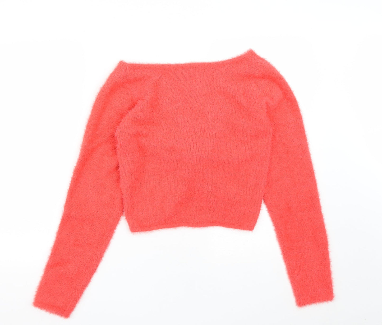 Threadbare Womens Pink V-Neck  Nylon Pullover Jumper Size 16