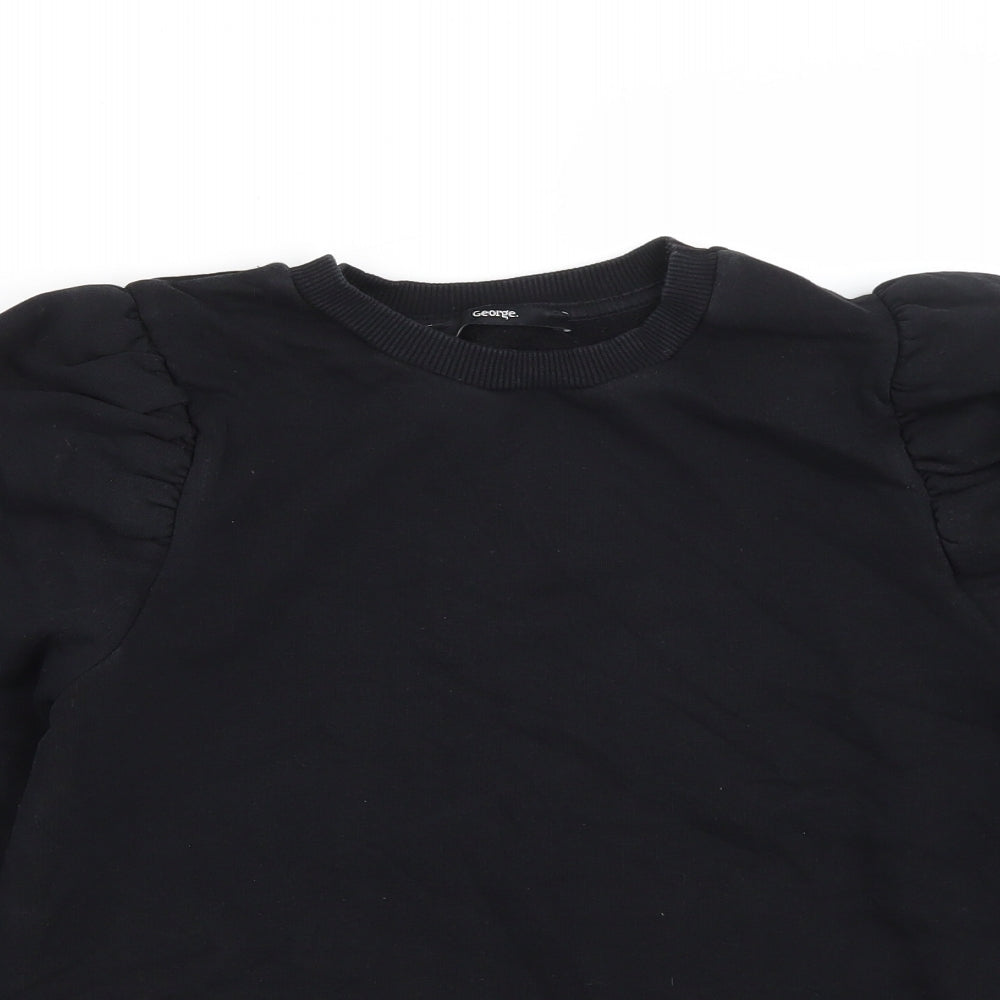 George Womens Black  Cotton Pullover Sweatshirt Size S