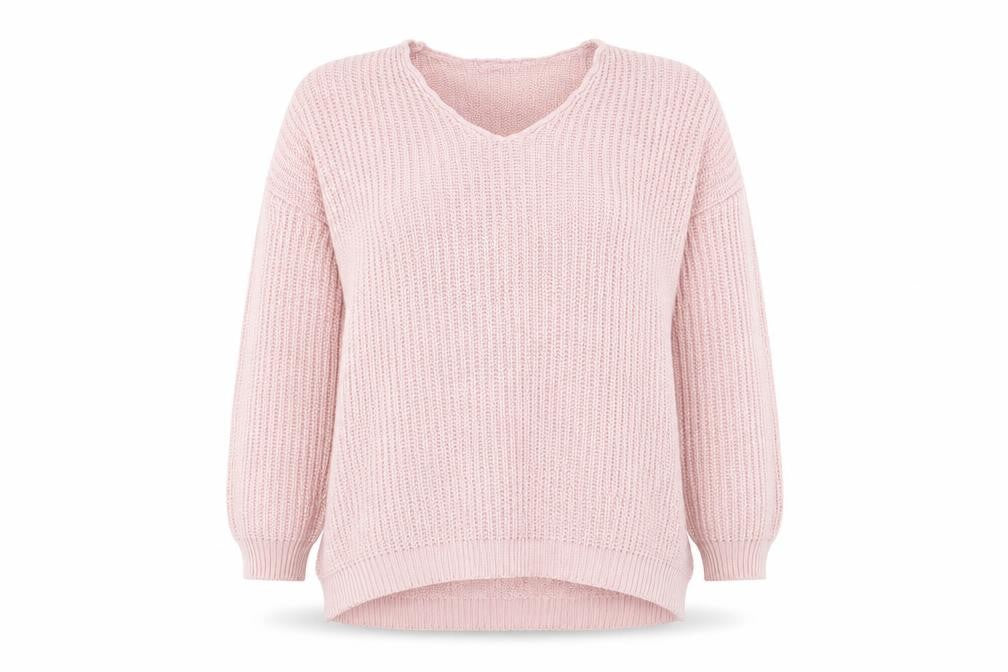 ASOS Womens Pink V-Neck  Acrylic Pullover Jumper Size 12