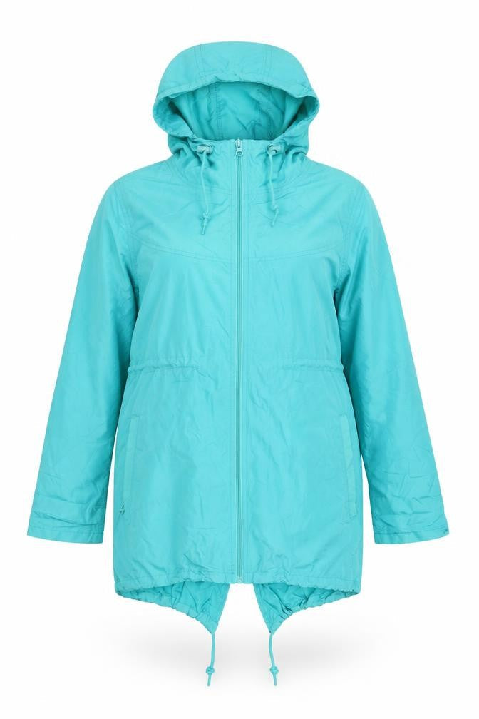 Denim & Co. Womens Green   Rain Coat Coat Size S  Zip