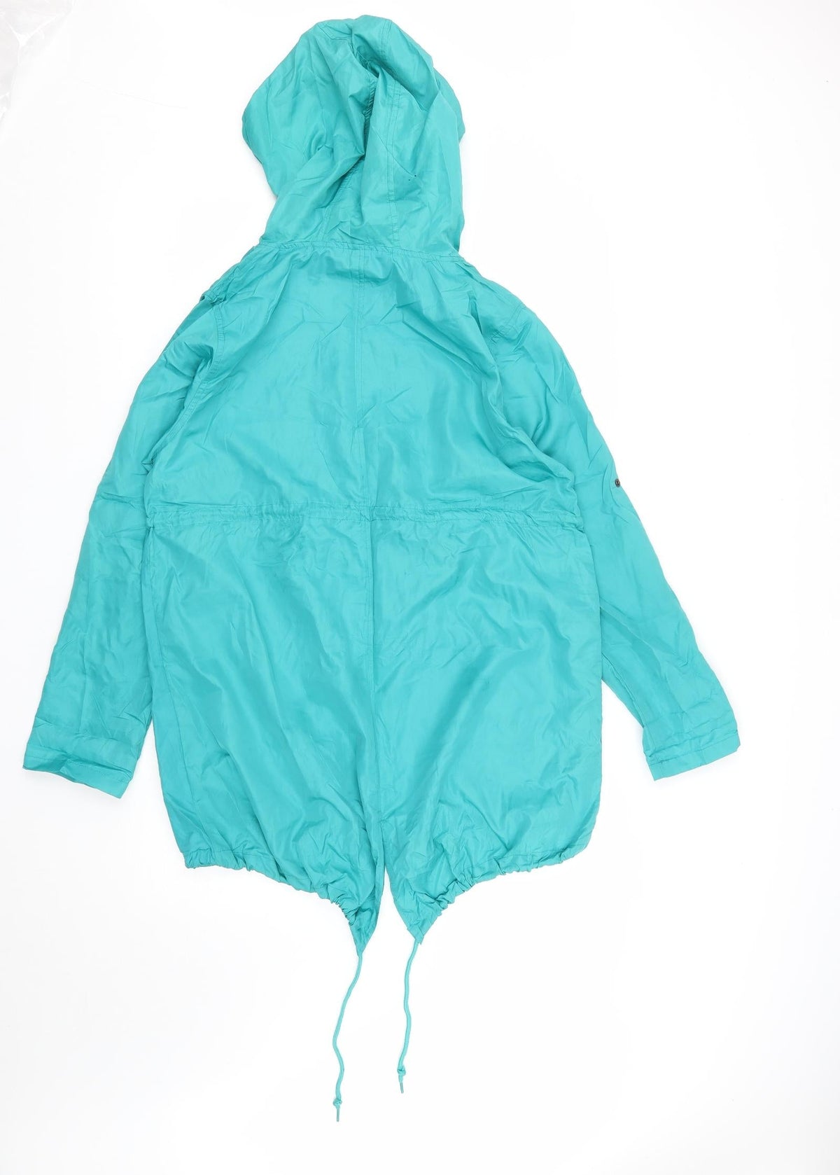 Denim & Co. Womens Green   Rain Coat Coat Size S  Zip