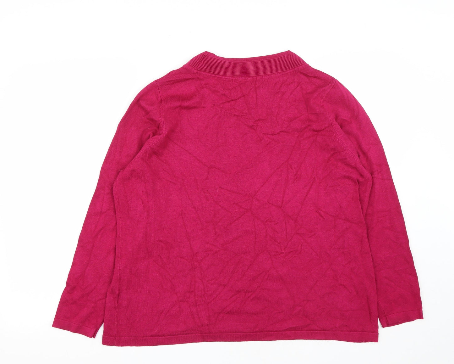 Bonmarché Womens Pink Round Neck  Viscose Pullover Jumper Size L