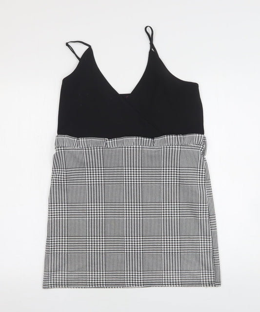 Edge Street Womens Multicoloured Houndstooth Polyester Basic Tank Size 14 V-Neck