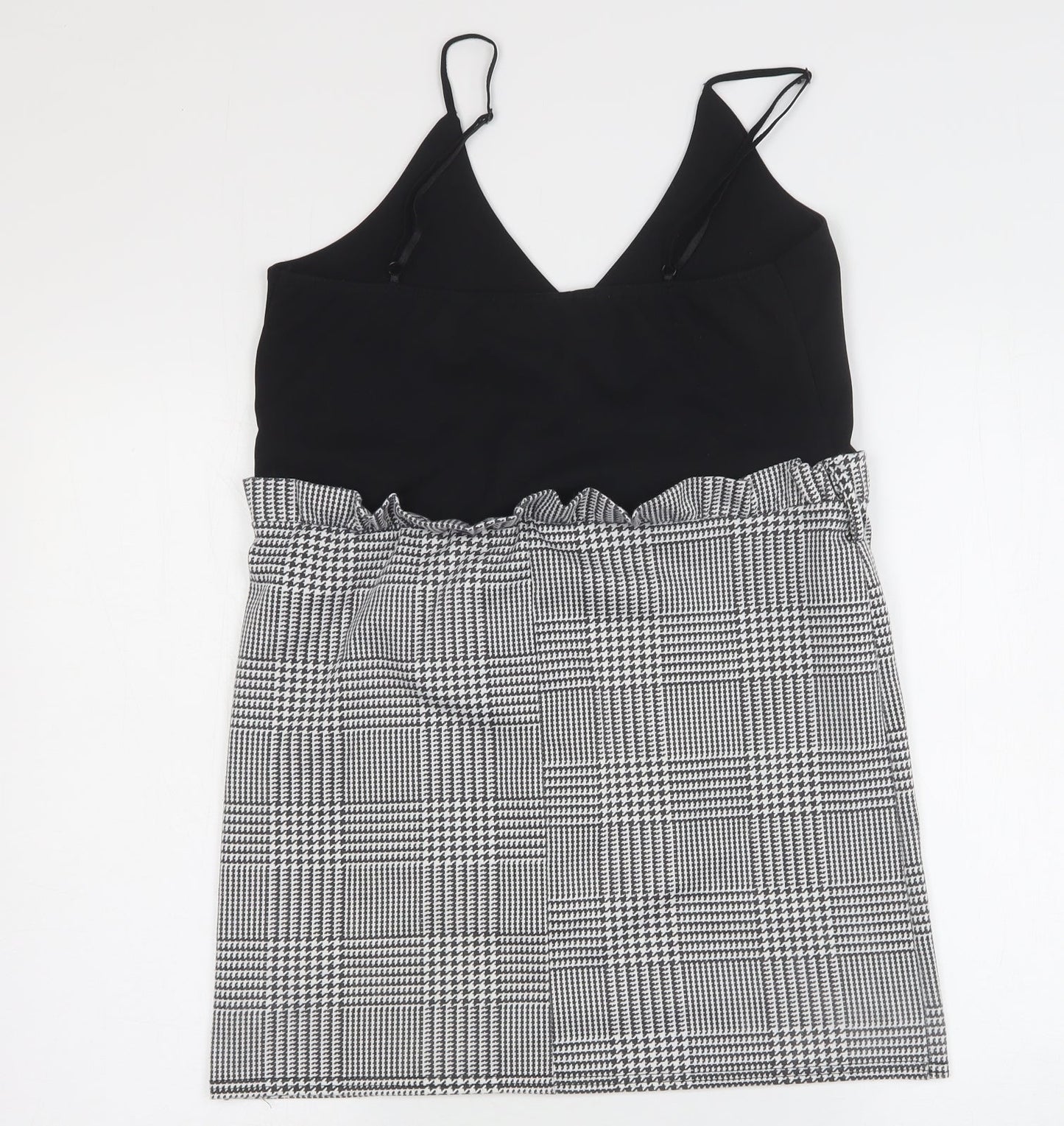 Edge Street Womens Multicoloured Houndstooth Polyester Basic Tank Size 14 V-Neck