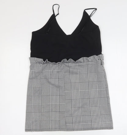 Edge Street Womens Multicoloured Houndstooth Polyester Basic Tank Size 14 V-Neck