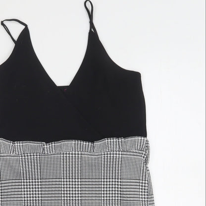 Edge Street Womens Multicoloured Houndstooth Polyester Basic Tank Size 14 V-Neck