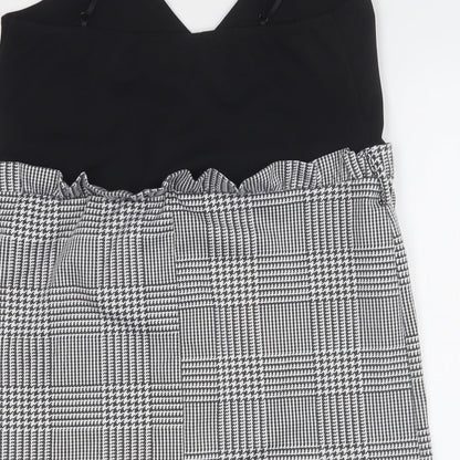 Edge Street Womens Multicoloured Houndstooth Polyester Basic Tank Size 14 V-Neck