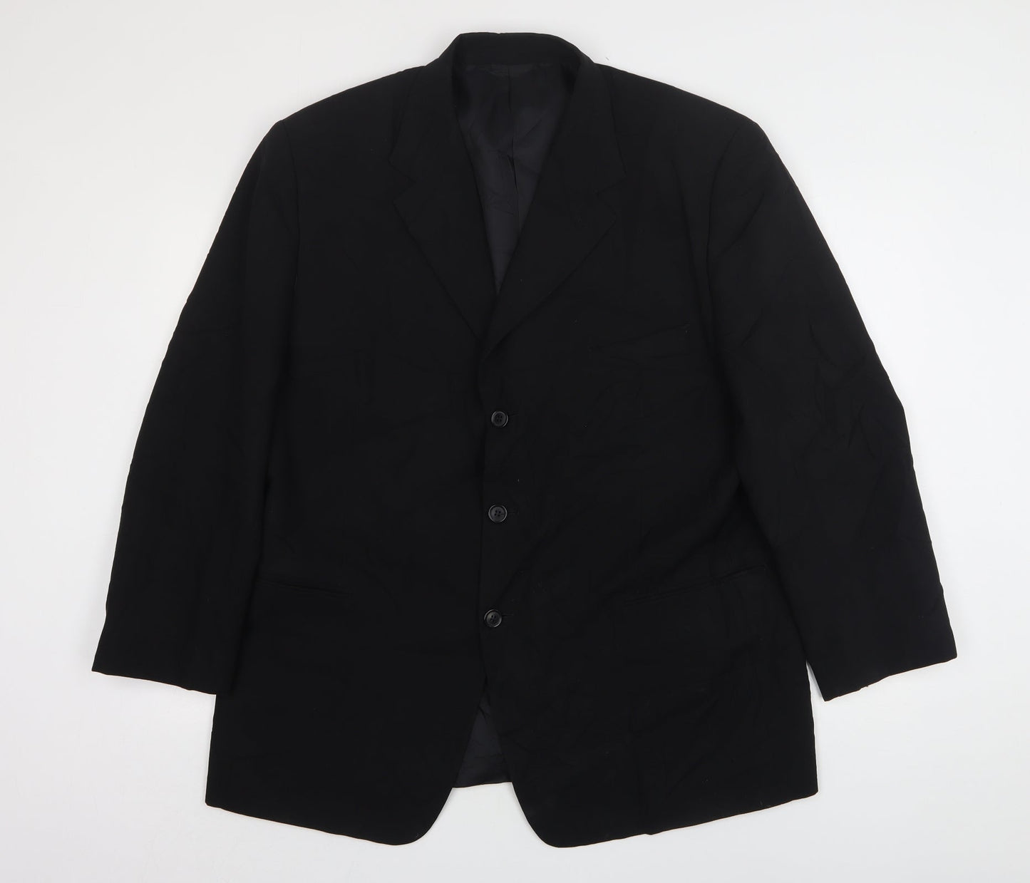 Savatini Mens Black  Polyester Jacket Suit Jacket Size 44