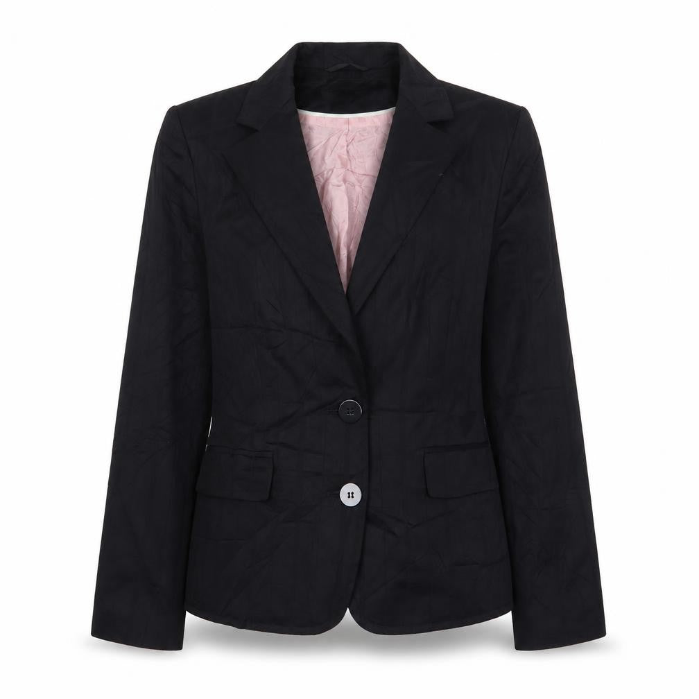 NEXT Womens Black Striped Polyester Jacket Suit Jacket Size 12