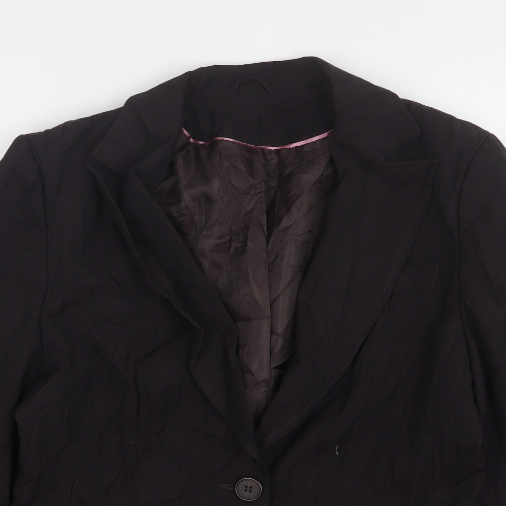 Bay Womens Brown  Polyester Jacket Suit Jacket Size 12