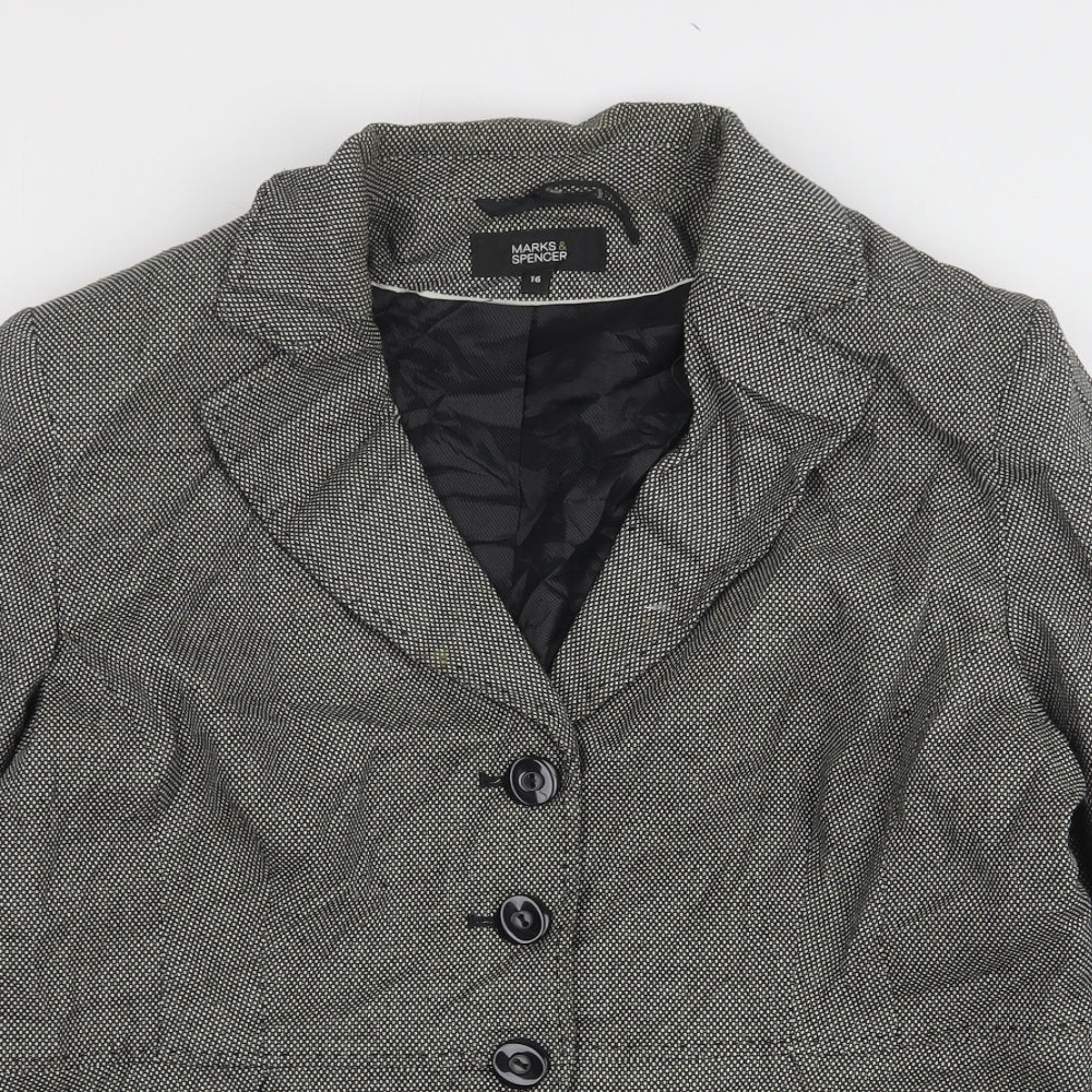 Marks and Spencer Womens Grey  Polyester Jacket Suit Jacket Size 16