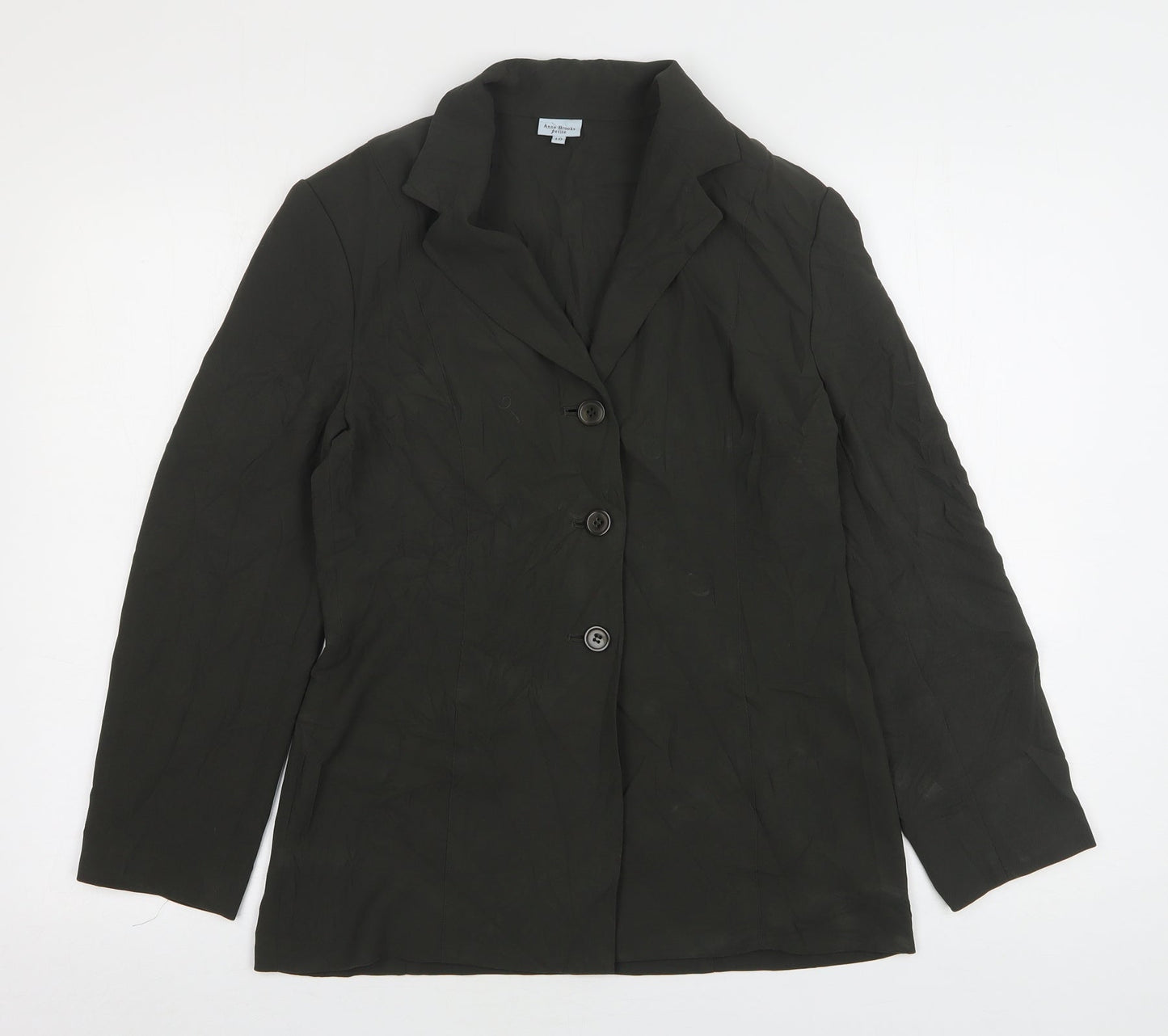 Anne Brooks Womens Green  Polyester Jacket Blazer Size 10