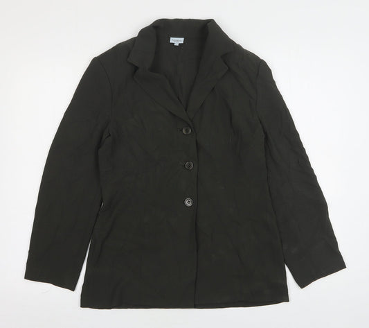 Anne Brooks Womens Green  Polyester Jacket Blazer Size 10