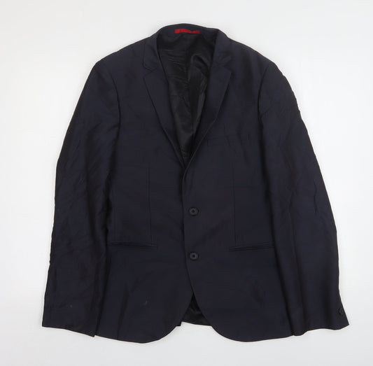 Ventuno 21 Mens Blue  Polyester Jacket Suit Jacket Size 38