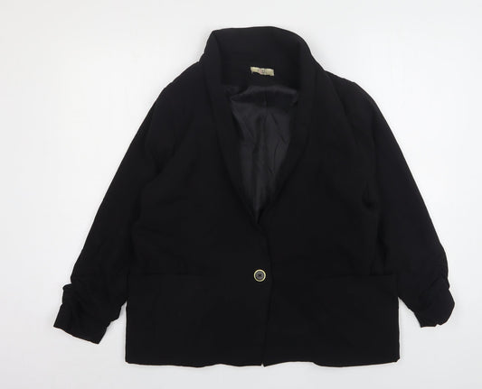 Love Label  Womens Black  Polyester Jacket Suit Jacket Size 12