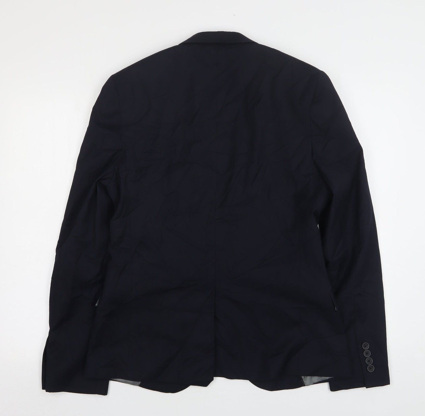 Topman Mens Blue  Polyester Jacket Suit Jacket Size 40
