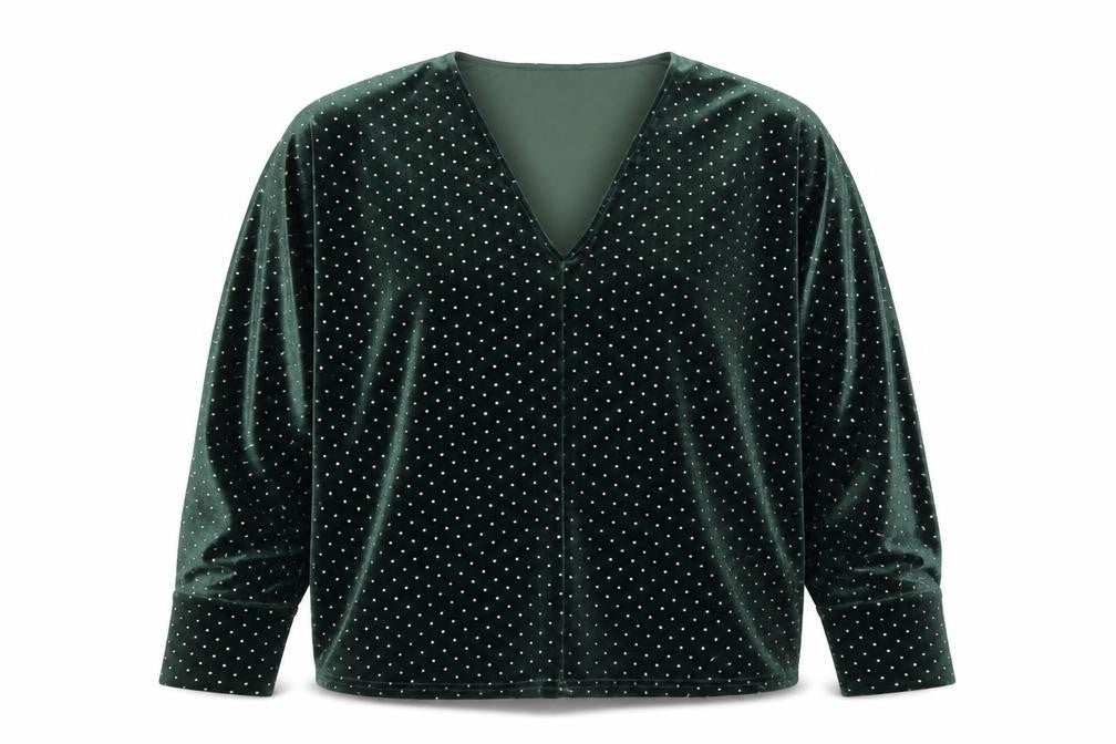 Gallery Womens Green V-Neck  Polyester Pullover Jumper Size L