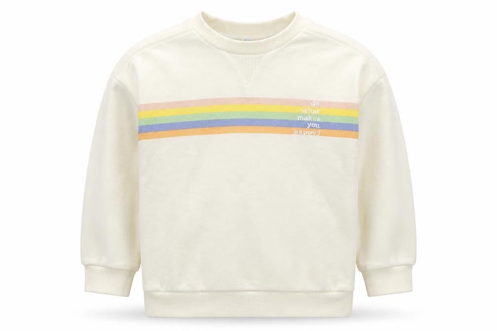 Primark Girls Ivory Striped Cotton Pullover Sweatshirt Size 4-5 Years  Pullover - Do What Makes You Happy