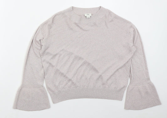 River Island Girls Pink Crew Neck  Viscose Pullover Jumper Size 9-10 Years  Pullover