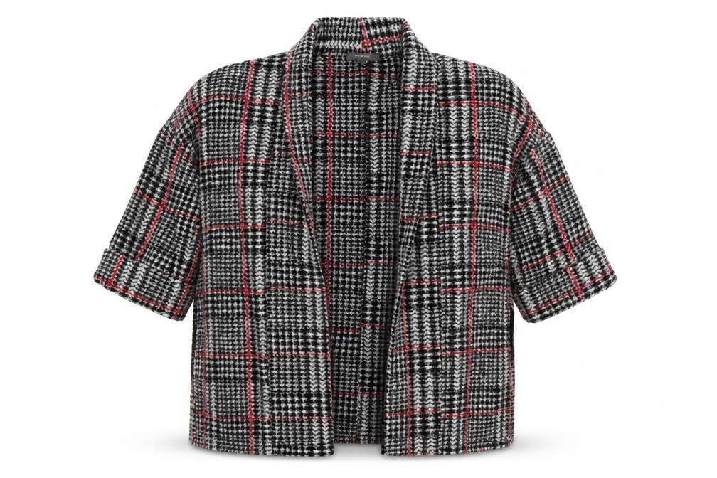 Primark Womens Grey Check  Jacket Coatigan Size 10