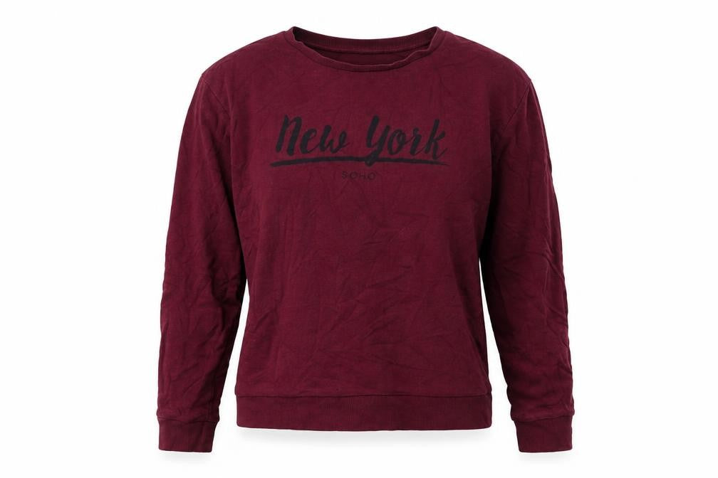 H&M Womens Red  Cotton Pullover Sweatshirt Size M  Pullover - New York