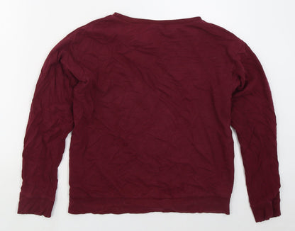 H&M Womens Red  Cotton Pullover Sweatshirt Size M  Pullover - New York
