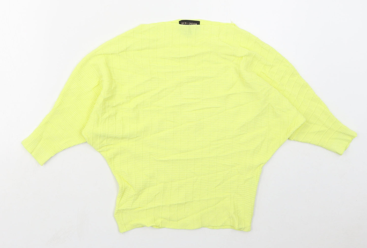 QED London Womens Yellow Boat Neck  Cotton Pullover Jumper Size L