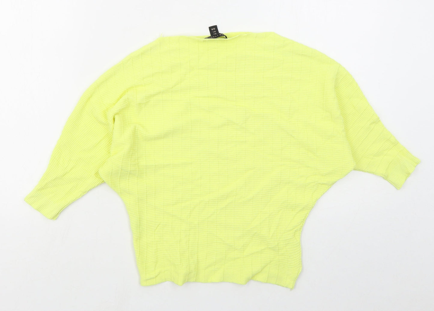 QED London Womens Yellow Boat Neck  Cotton Pullover Jumper Size L