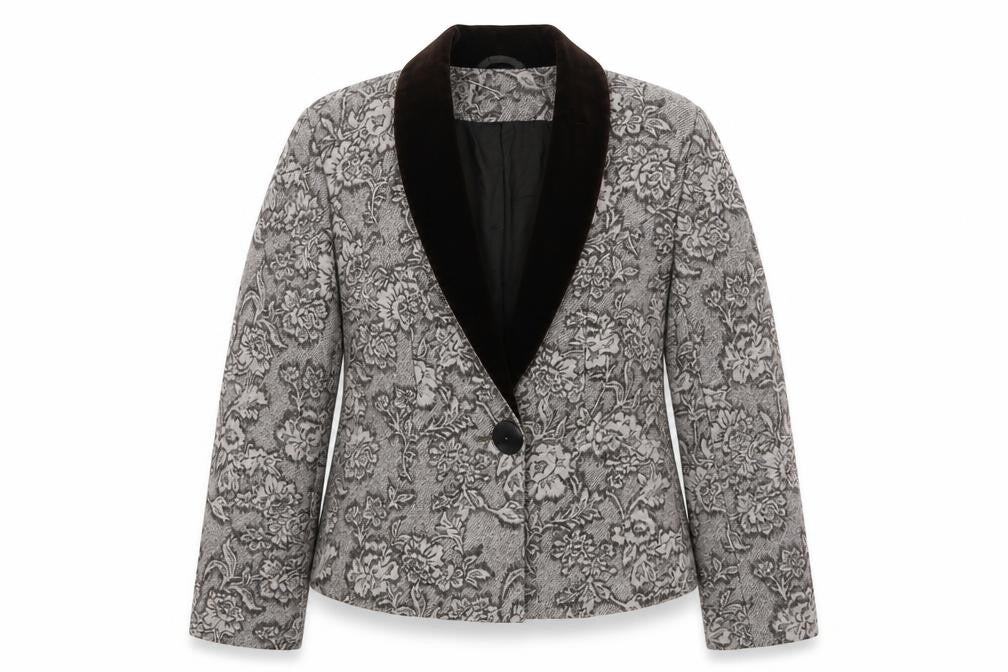 Alex & Co Womens Brown Floral  Jacket  Size 12  Button