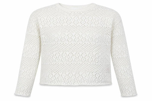 Primark Womens White Crew Neck  Polyester Pullover Jumper Size 12