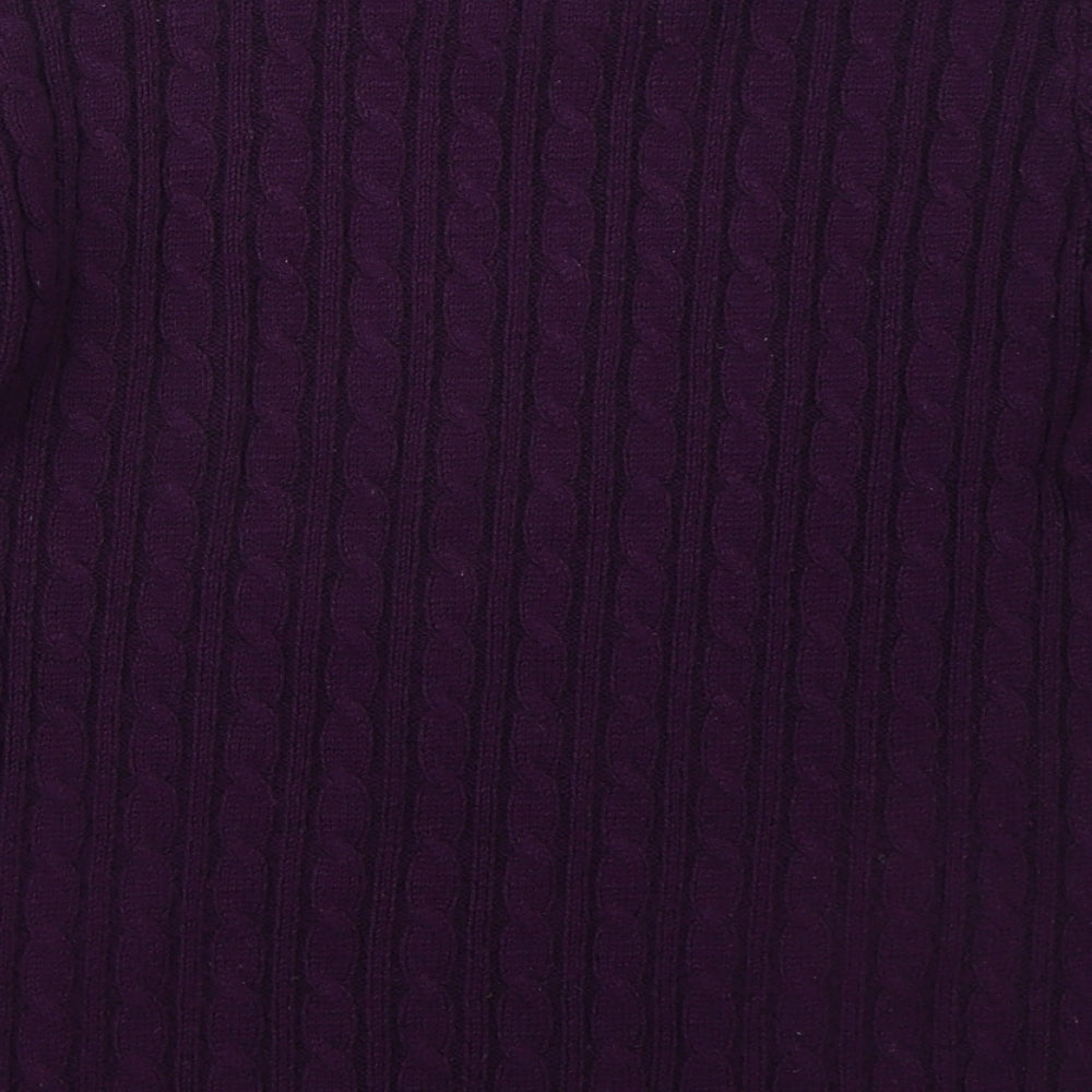 Autonomy Womens Purple Crew Neck  Acrylic Pullover Jumper Size S