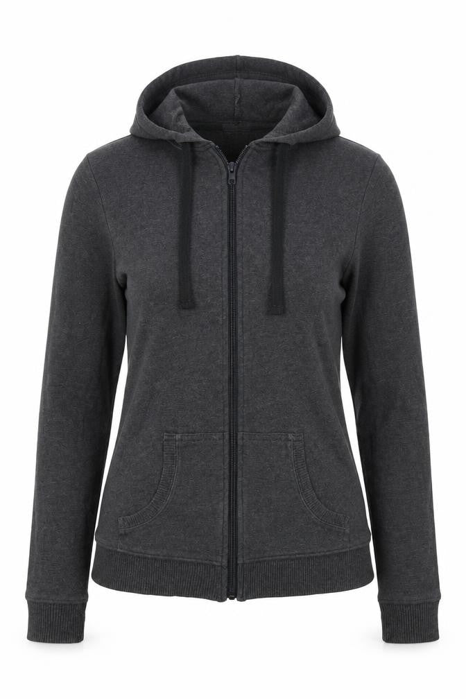 Cherokee Womens Grey  Cotton Full Zip Hoodie Size 8  Zip